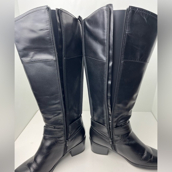 Bandolino Pries Black Harness Riding Knee High Boots Wide Calf - Picture 5 of 11